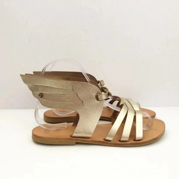 Gold Leather‎ Winged Greek Sandals Women’s Size 37/US Women’s 6.5 - Picture 3 of 8